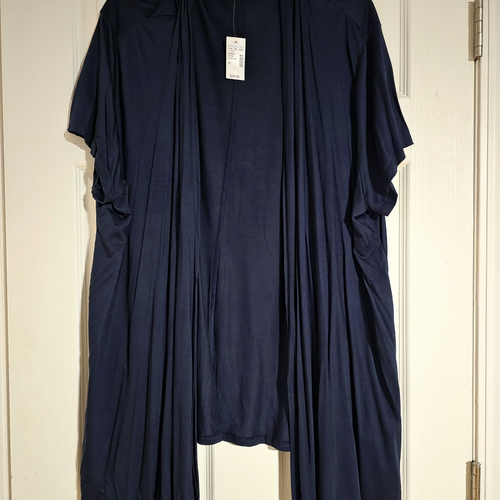 NWT Maurices Size 3x Navy Blue Open Front Cardigan
